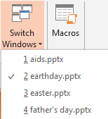 Switch Windows drop-down menu Switch Windows drop-down menu