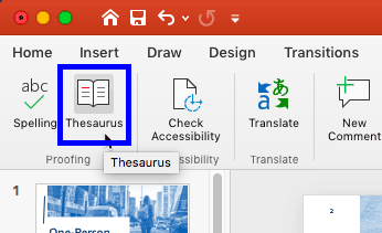 Thesaurus button Thesaurus button