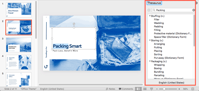 Thesaurus Task Pane Thesaurus Task Pane