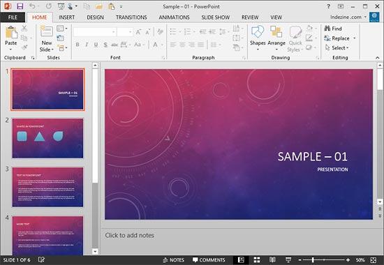 PowerPoint 2013 interface without Task Pane