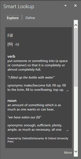 Smart Lookup Task Pane