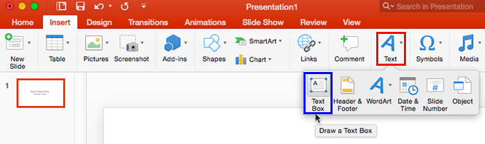 Text Box button Text Box button