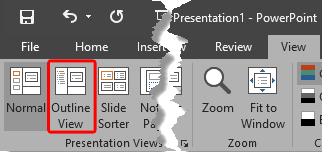 Outline View button Outline View button