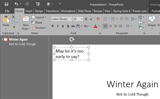 Text typed within Text Boxes does not show in the Outline View Text typed within Text Boxes does not show in the Outline View