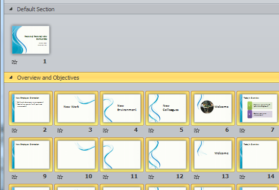 Selected section expanded Selected section expanded
