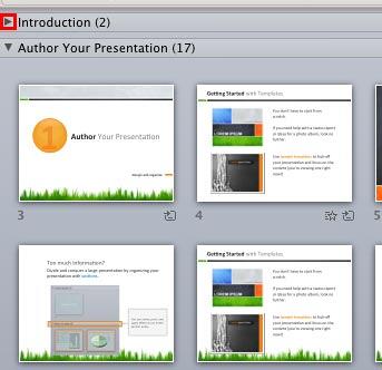 Rightward pointing arrow in front of the Section name Rightward pointing arrow in front of the Section name