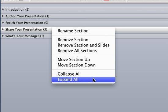 Expand All option selected Expand All option selected