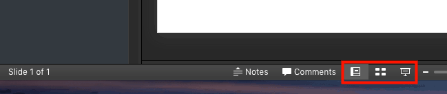 View buttons on the Status Bar View buttons on the Status Bar