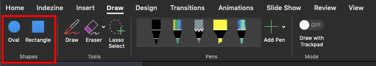 New group showing in the Draw tab of the Ribbon New group showing in the Draw tab of the Ribbon