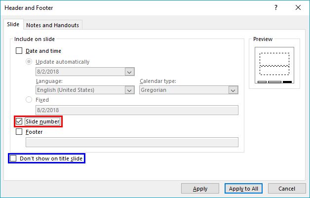 Header and Footer dialog box Header and Footer dialog box