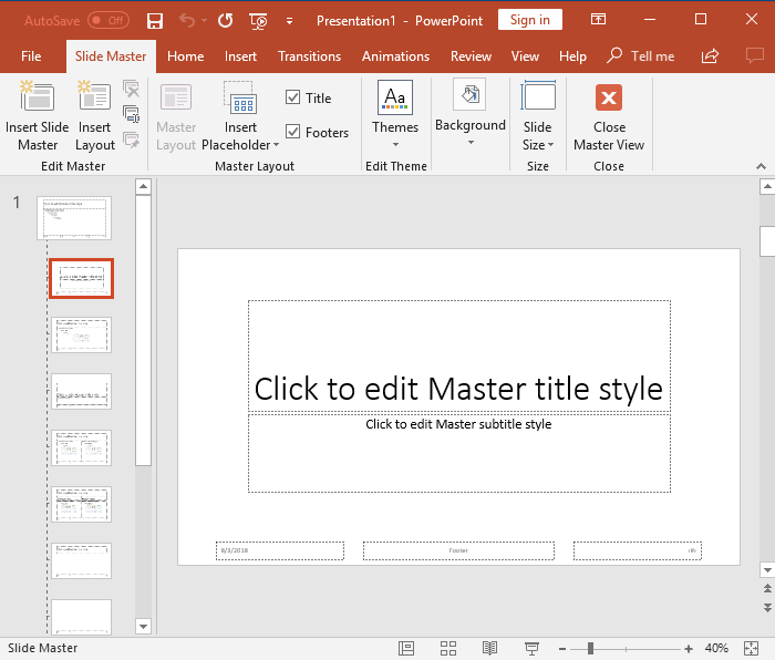 Slide Master view Slide Master view