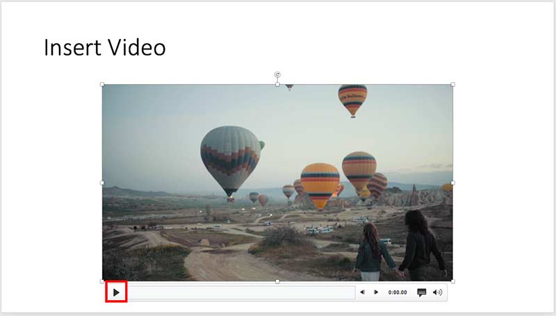 Video placed on slide Video placed on slide