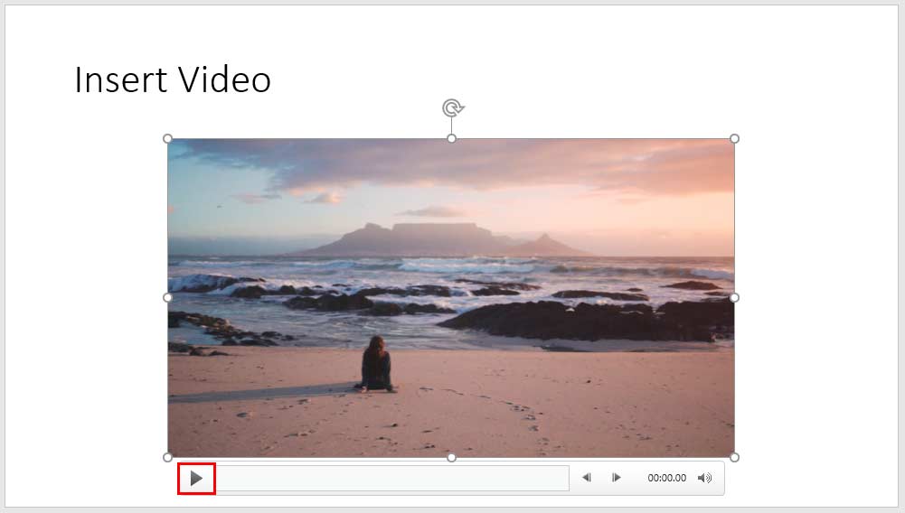 Video placed on slide Video placed on slide