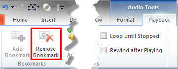 Remove Bookmark button within the Bookmarks group