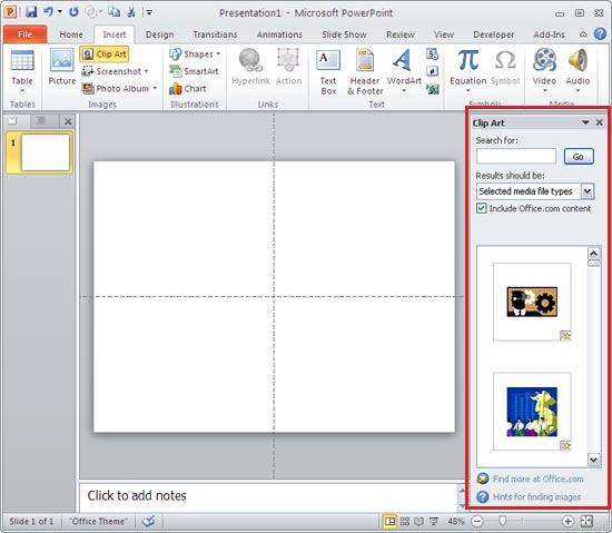 Clip Art task pane