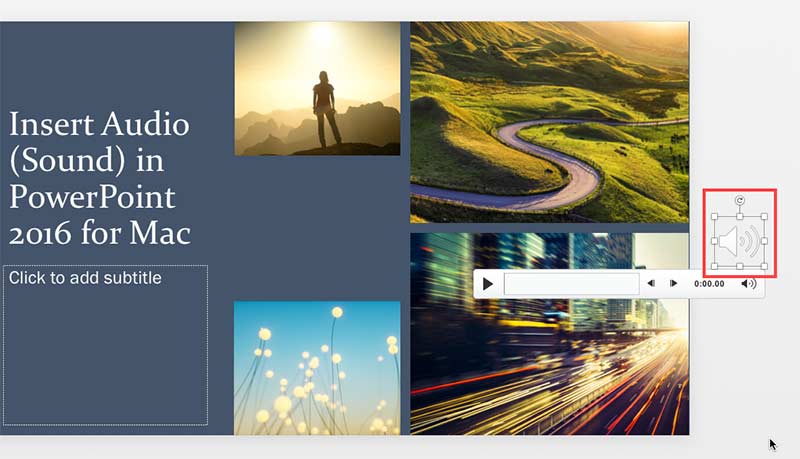 Drag the audio icon off the Slide Area Drag the audio icon off the Slide Area