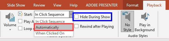 Automatically option selected within Start drop-down list Automatically option selected within Start drop-down list