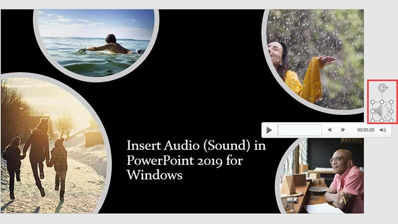 Drag the audio icon off the Slide Area Drag the audio icon off the Slide Area