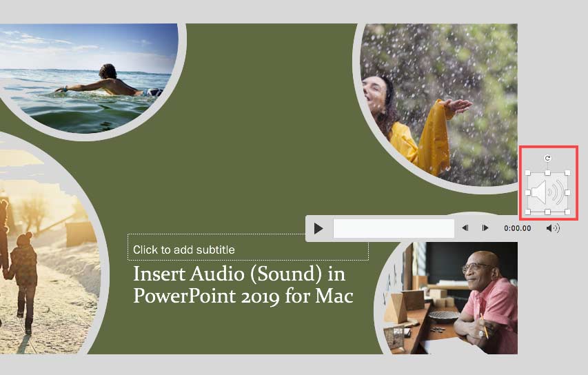 Drag the audio icon off the Slide Area Drag the audio icon off the Slide Area