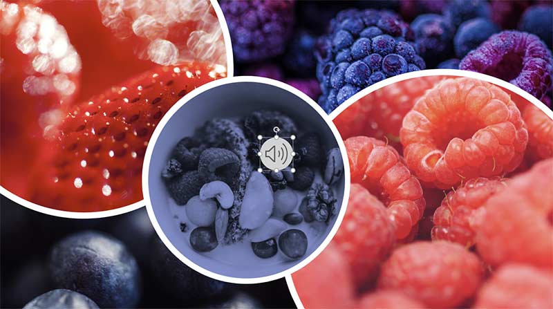 Audio icon placed on slide