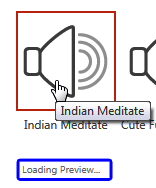 Audio clip inserted on the slide