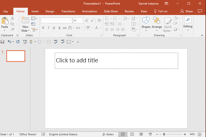 Slide with Title Only Layout