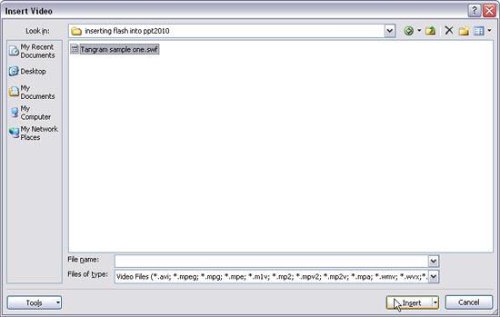 Insert Video dialog box