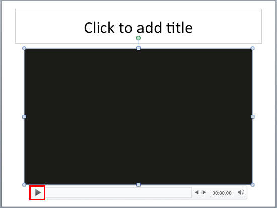 Video placed on slide