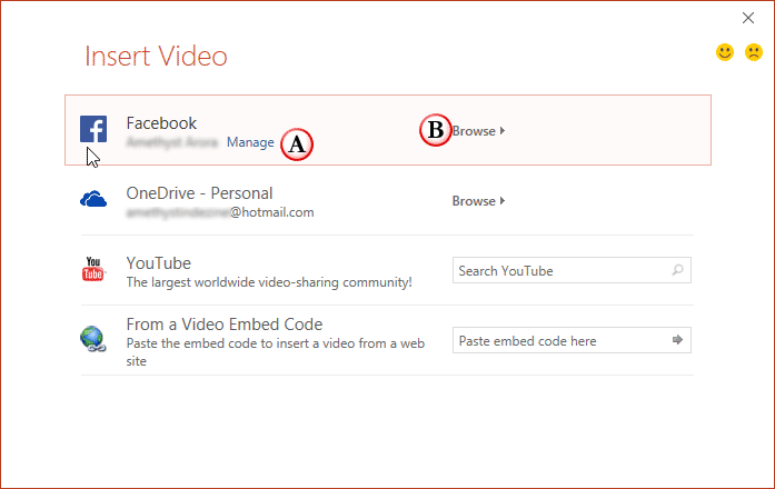 Insert Video dialog box
