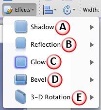 Effects drop-down gallery Effects drop-down gallery