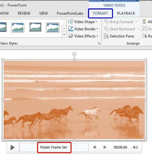Video clip with various customizations applied