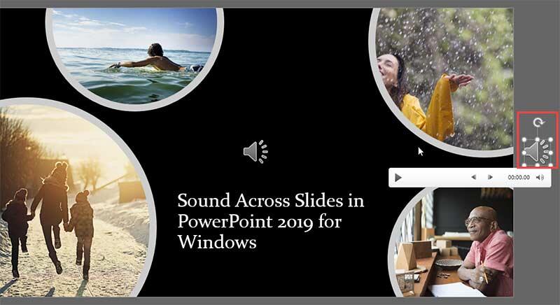 Audio icon moved off the slide