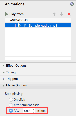 Stop playing after 999 slides