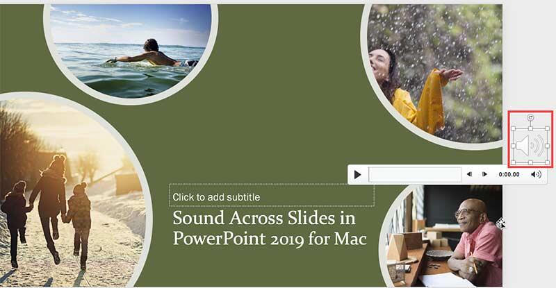 Audio icon moved off the slide