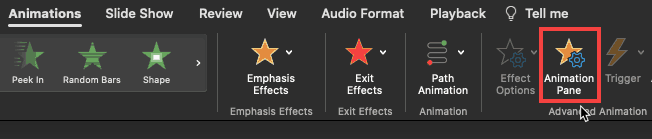 Click the Animations Pane button