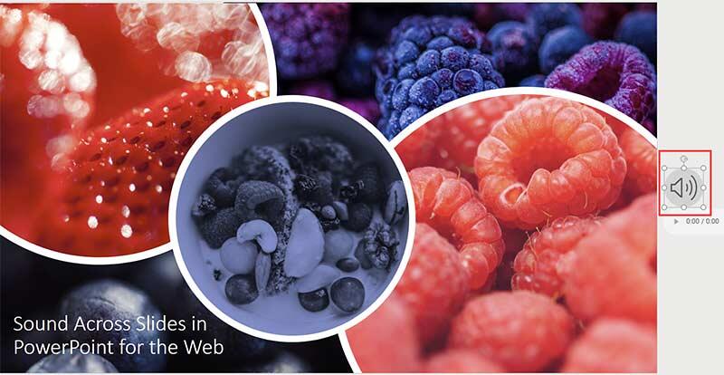 Audio icon moved off the slide