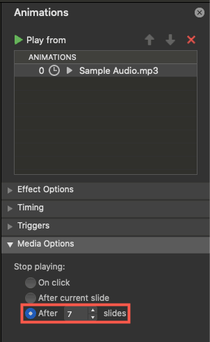 Change the number of slides from 999 to the number you need