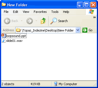 PowerPoint presentation and sound file