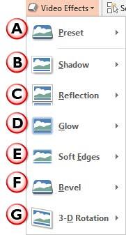 Video Effects drop-down gallery Video Effects drop-down gallery