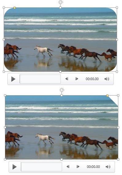 Shapes similar to a rectangle work good as Video Shapes