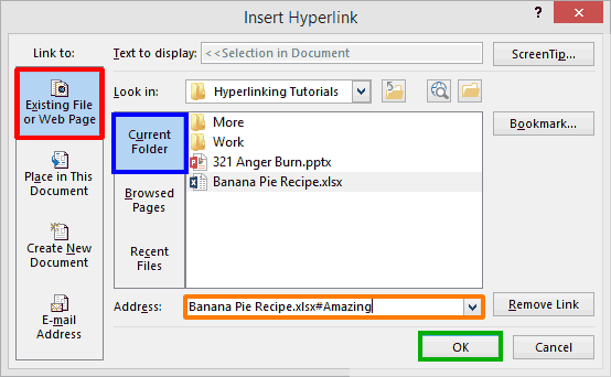 Link to an Excel range Link to an Excel range