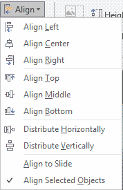 Align drop-down gallery Align drop-down gallery