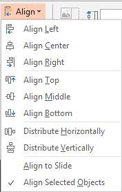 Align drop-down gallery Align drop-down gallery