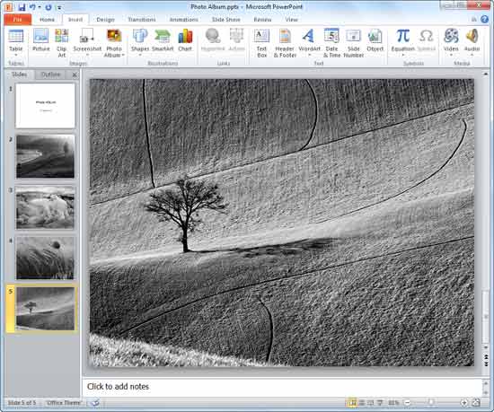 Pictures converted to black and white