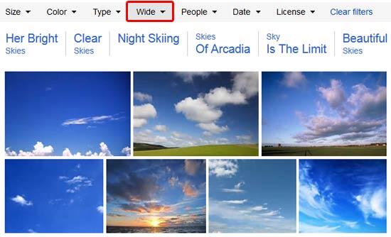 Brings up results that are wider than taller