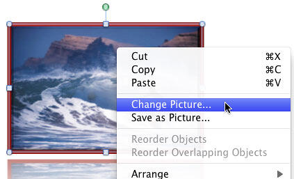 Change Picture option to be selected Change Picture option to be selected