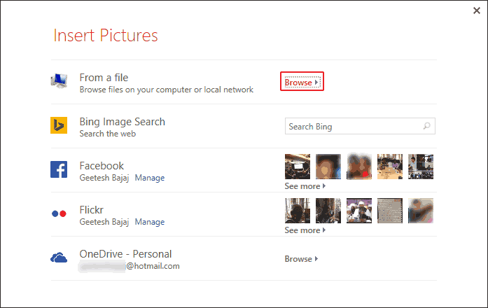 Insert Picture dialog box