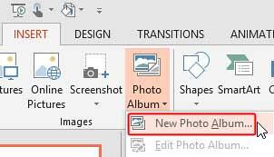 New Photo Album option