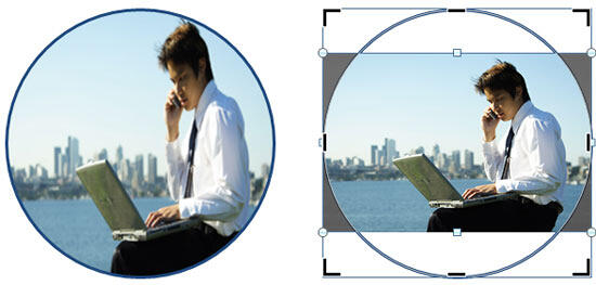 Shape with picture fill and same shape with Fit crop option applied (Picture from Office.com) Shape with picture fill and same shape with Fit crop option applied (Picture from Office.com)