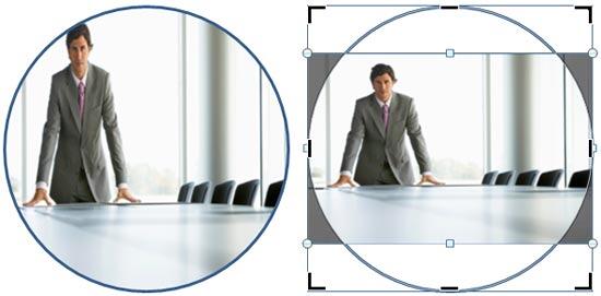 Shape with picture fill applied and same shape with Fit crop option applied (Picture from Office.com) Shape with picture fill applied and same shape with Fit crop option applied (Picture from Office.com)